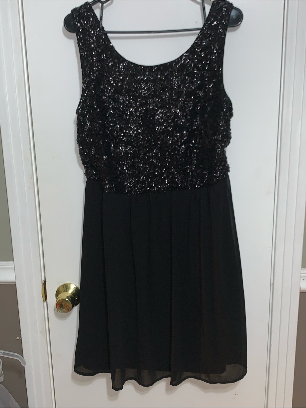 Forever 21 Plus 1X Black Sequin Chiffon Cocktail Party Dress
